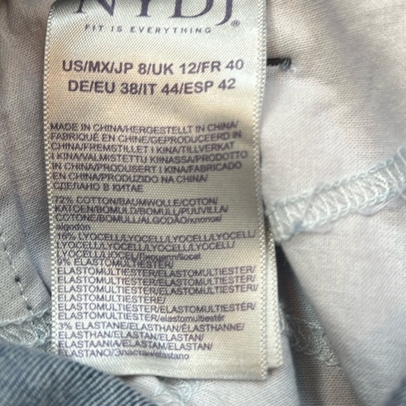 NWT NYDJ jeans women’s size 8 Ami  blue denim mid rise polka dot cotton blend - Picture 15 of 16